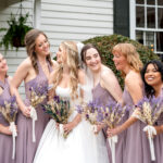 pring bridal party in purple dresses at 173 Carlyle House in Norcross GA