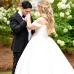 Wedding photographer in Atlanta Georgia captures romantic couple moment at Carlyle House