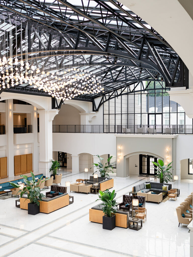 Views from the Versailles balcony before a winery proposal at Château Élan. 