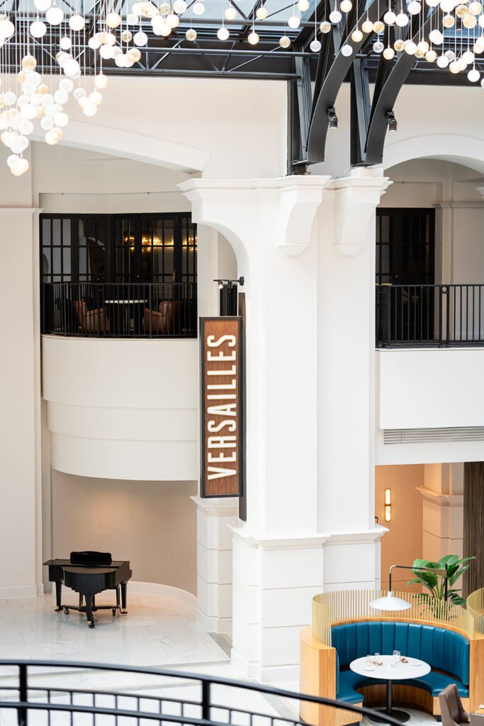 Views from the Versailles balcony before a winery proposal at ​versailles restaurant chateau elan. 