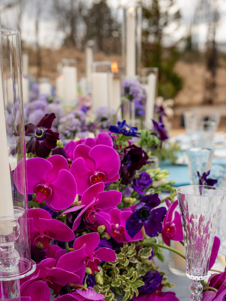 Wedding floral centerpiece with bright pink blooms reflecting the average wedding cost in Georgia.