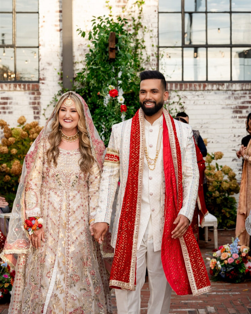 Hindu Wedding Photography in Georgia | Kalyn Wolf Studios South Asian bride and groom entering their ceremony during a Hindu wedding photography in Georgia event.