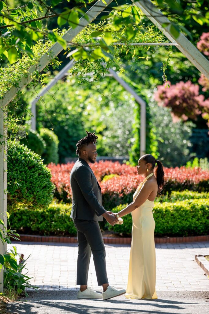 Georgia engagement photos at a scenic outdoor location.