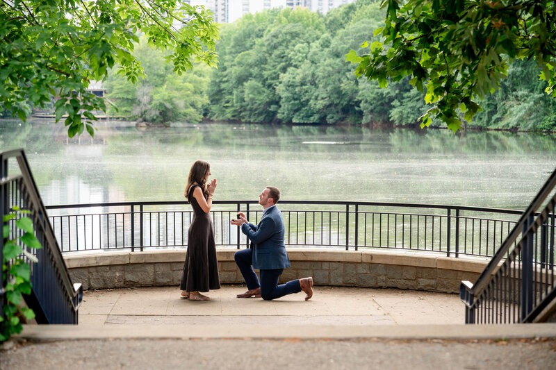 Romantic Atlanta engagement photos of a newly engaged couple.