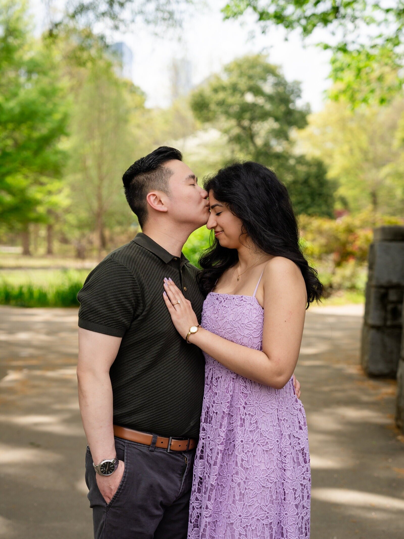 Timeless Georgia engagement photos of a couple spending time together outdoors