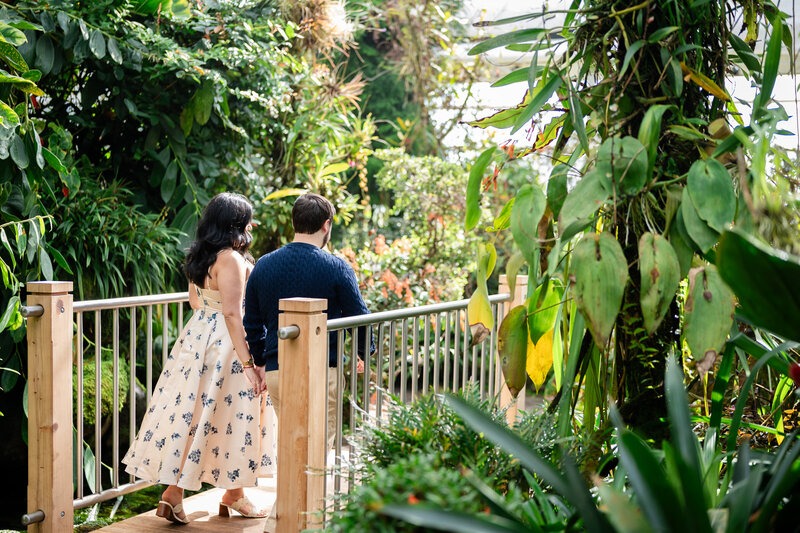 Candid moment between a couple during an engagement photography session in Georgia