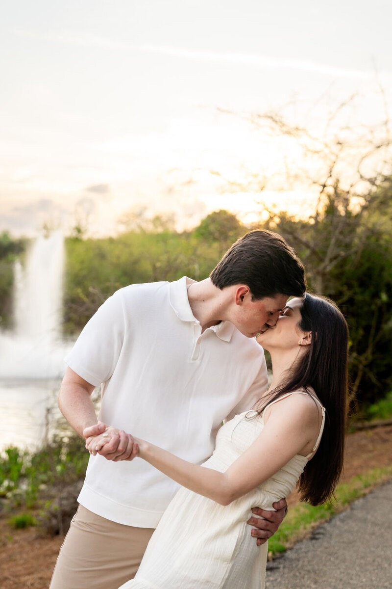 Engagement photography in Georgia featuring a couple walking together