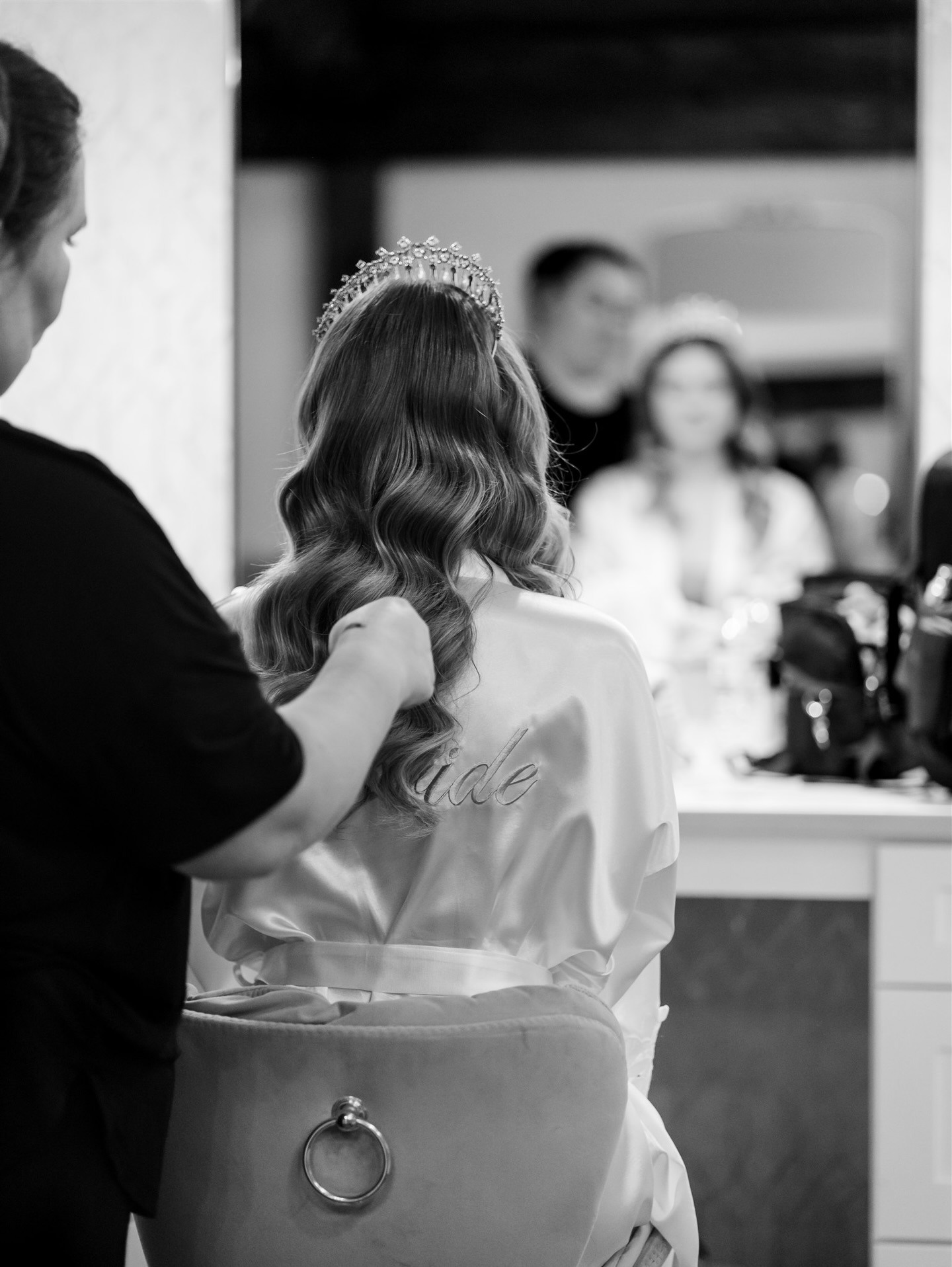 Bride getting ready for her wedding at Dunagan Hills in Gainesville, Georgia